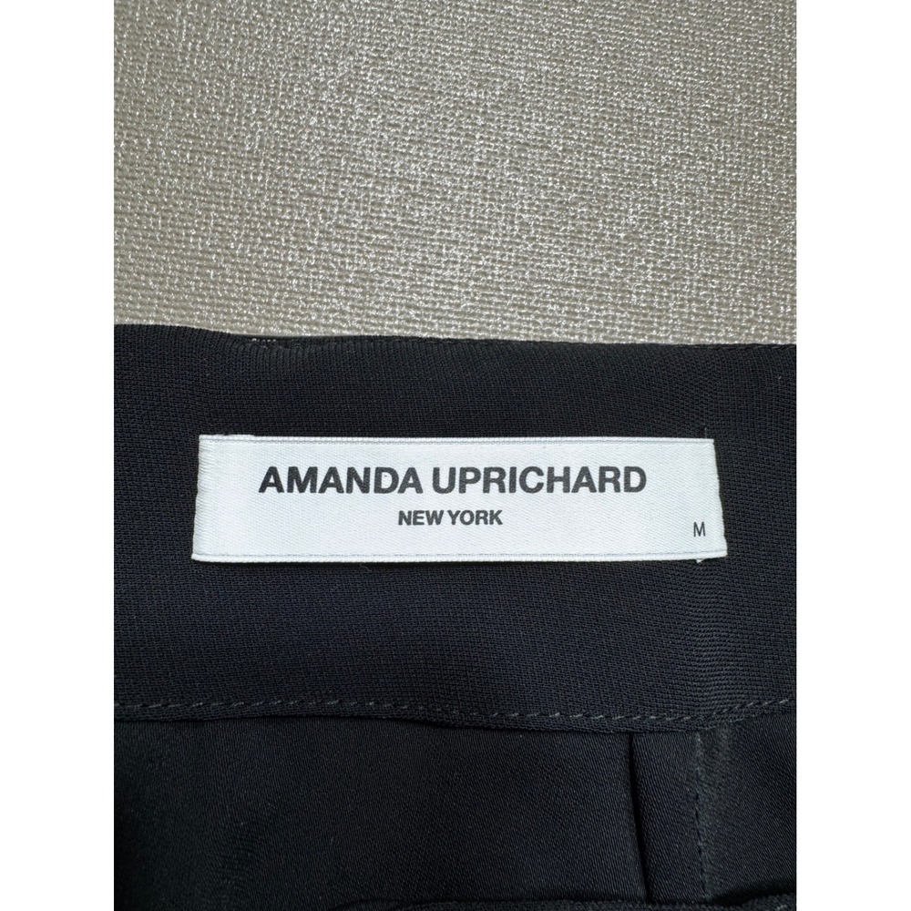 Amanda Uprichard Black Faux Leather Mini Skort Metallic Patent Slit Size M - Picture 5 of 8